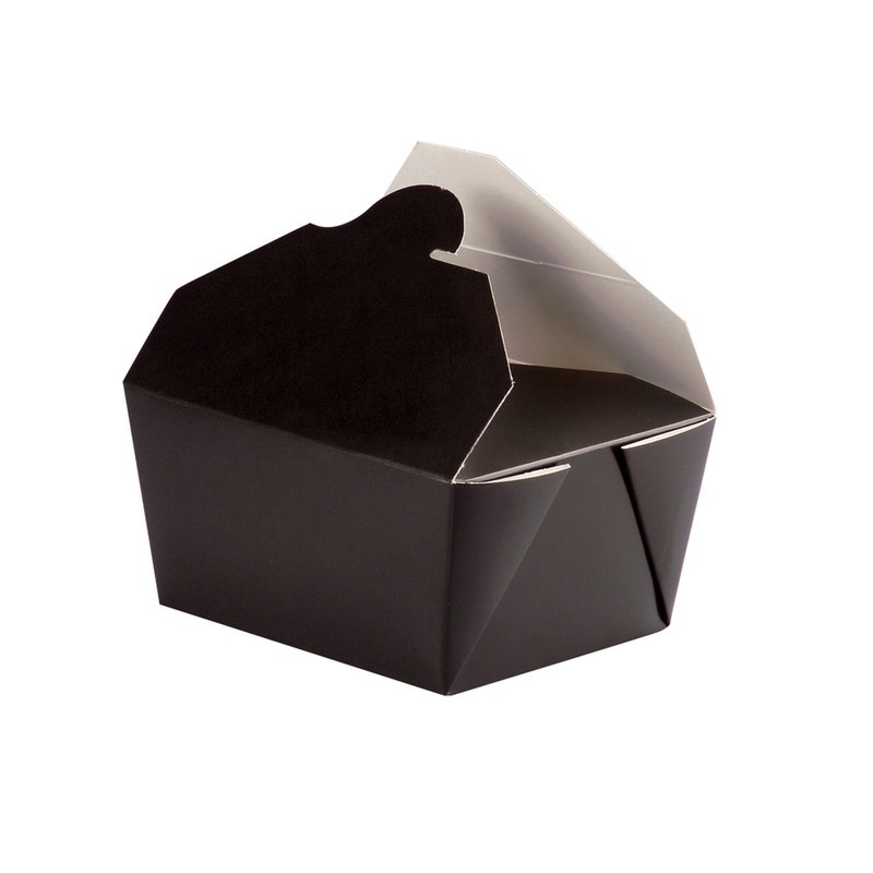 Boîte repas carton noir 650 ml 13 x 10,5 x 6,5 cm - 50 unités