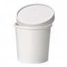 Pot carton blanc chaud et froid avec couvercle carton 350 ml  Diam: 9 cm 9x7,3x8,5 cm x 25 unités