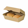 Boîte burger carton kraft brun microcannelé 22,5 x 12,5 x 8,2 cm x 50 unités