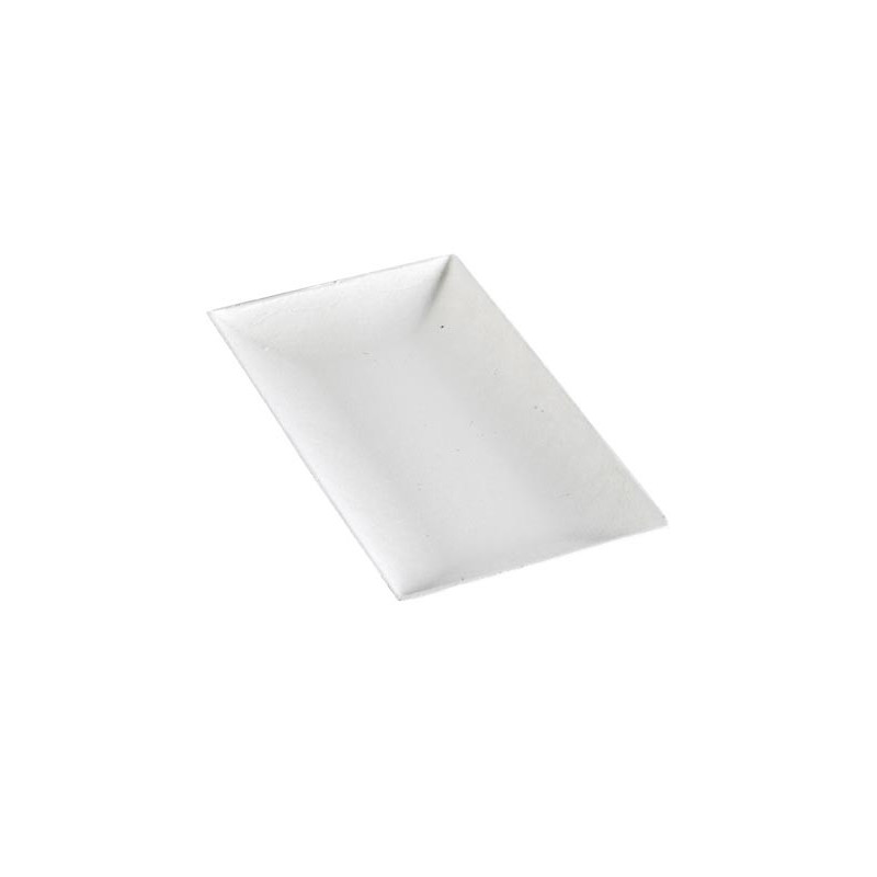 Assiette rectangulaire blanche en pulpe "BioNChic" 18 x 9 cm - 100 unités