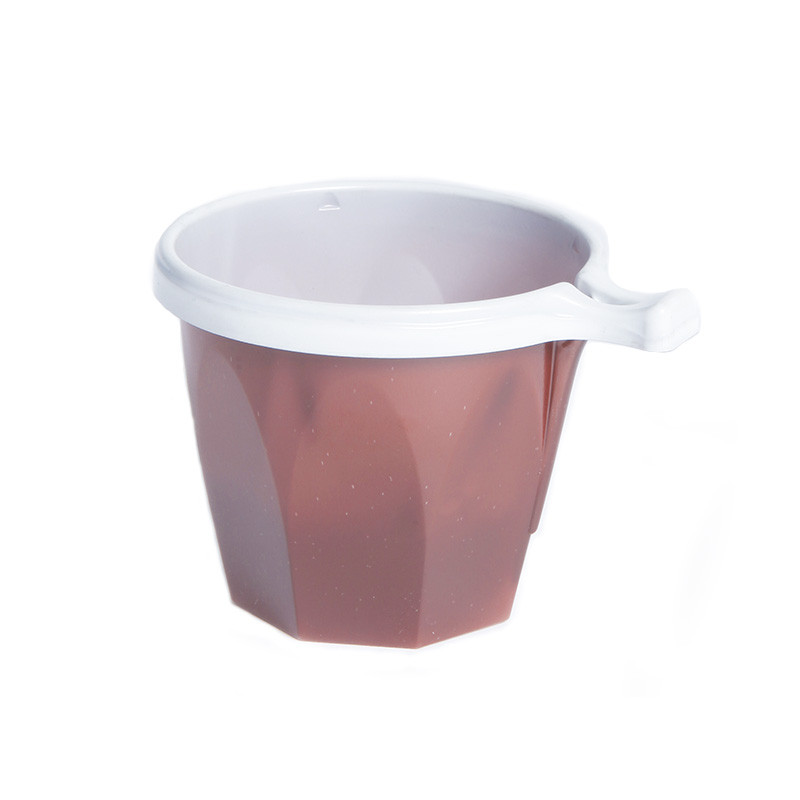 Tasse à café plastique PS bicolore marron 170 ml Diam: 8 cm 8 x 6 cm - 25 unités