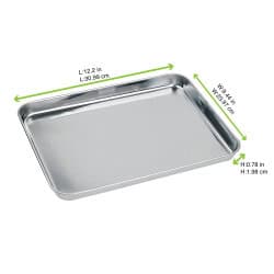 Plateau en acier inoxydable - 31x24x2,5cm x10pcs