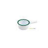 Enamel mini casserole blanche avec bord vert 50ml x 12pcs