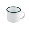 Enamel mug acier emaillé blanche /bord vert 150ml - diam.80mm h60mm x 12pcs