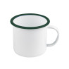 Enamel mug acier emaillé blanche /bord vert 350ml - diam.100mm h75mm x 12pcs