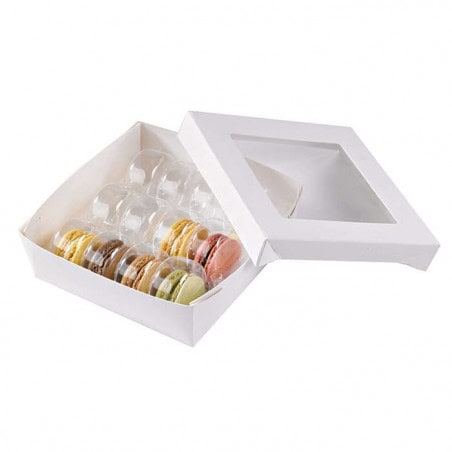 Boîte alimentaire blanche 15,5 cm avec fenêtre Boîte alimentaire blanche 15,5 cm avec fenêtre