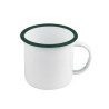 Enamel mug acier emaillé blanche /bord vert 500ml - diam.120mm h90mm x 12pcs