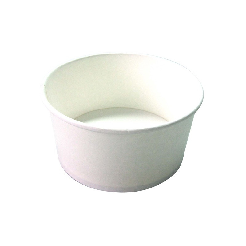 Saladier rond en carton blanc "Buckaty" 480 ml Diam: 15 cm 15 x 13,2 x 4,5 cm - 45 unités