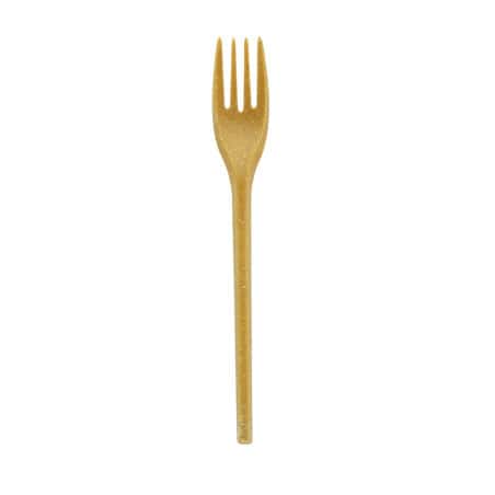 Fourchette reutilisable bois composite 180mm x50pcs Fourchette reutilisable bois composite 180mm x50pcs
