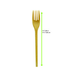 Fourchette reutilisable bois composite 180mm x50pcs