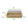 Barquette sushi kraft avec couv transp pet  - 15 cm x 10,5 cm x 2,5 cm