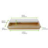 Barquette sushi kraft avec couv transp pet  - 21,5 cm x 7,7 cm x 2,5 cm