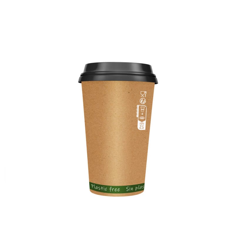 Gobelet kraft "ZEN" sans plastique   - 200 ml - 7 cm x 4,5 cm x 9,1 cm.