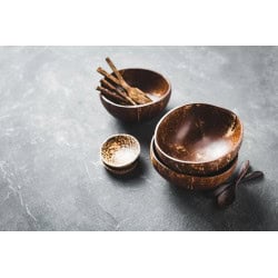 Bol noix de coco naturel  - 100 ml - 7,5 cm x 2 cm x 5 cm.