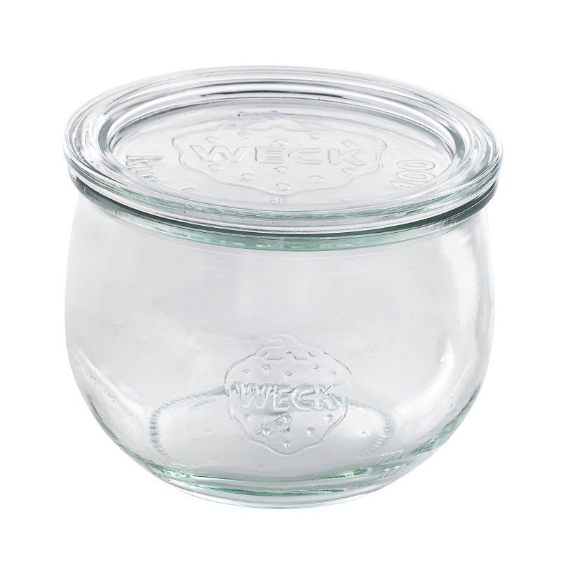 BOKOCOOK Bocal en verre Weck avec couvercle en verre  - 480 ml - 10 cm x 0 cm x 8,5 cm.