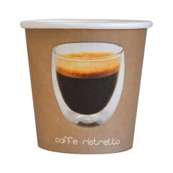 Gobelet carton décor "Ristretto"  - 120 ml - 6,2 cm x 4,5 cm x 6 cm.