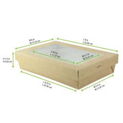 Boite "Kray" rectangulaire carton avec couvercle Ã  fenÃªtre  - 22,5 cm x 15,5 cm x 5 cm