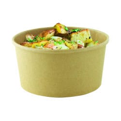 Saladier rond en carton kraft double PE "Buckaty"  - 18,5 cm x 16 cm x 5 cm - 45 unités