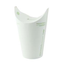 Gobelet carton couvercle integré  - 375ml - 10,8 cm x 5,8 cm x 10,5 cm - 25 unités