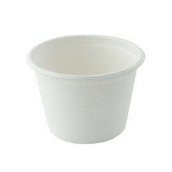 Gobelet pulpe blanc  - 133ml - 7,7 cm x 5 cm x 5,3 cm - 50 unités