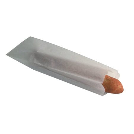 Sac sandwich papier blanc ingraissable  - 10 cm x 4 cm x 34 cm - 1000 unités