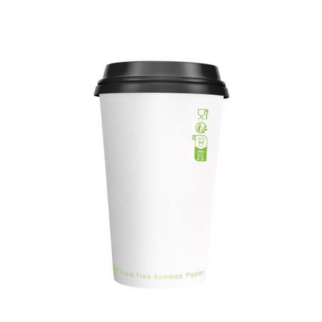 Gobelet en fibres de bambou sans plastique  - 9 cm x 6 cm x 11 cm - 50 unités