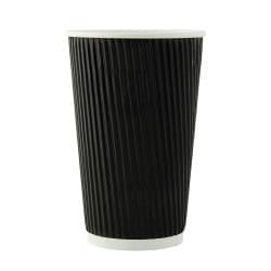 Gobelet rippley noir sans plastique  - 9 cm x 6 cm x 13,6 cm - 25 unités
