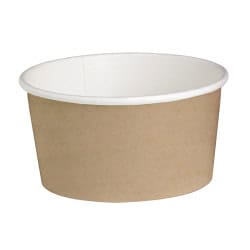 Pot "Deli" rond en carton kraft  - 11,5 cm x 9,25 cm x 8,7 cm - 50 unités