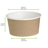 Pot "Deli" rond en carton kraft  - 11,5 cm x 9,25 cm x 8,7 cm - 50 unités