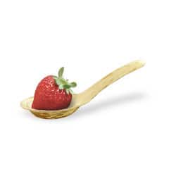 Mini cuillère en feuille de bambou "Zebra"  - 13 cm  - 50 unités