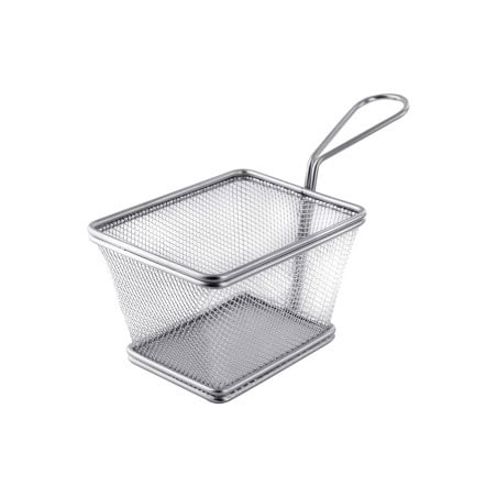 Mini panier friteuse métal rectangulaire  - 9,9 cm x 7,8 cm x 7 cm - 6 unités