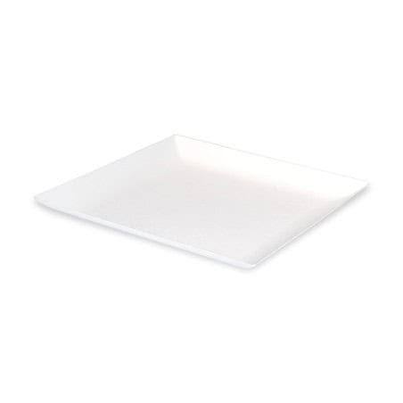 Assiette carrée blanche en pulpe "BioNChic"  - 16 cm x 16 cm - 100 unités