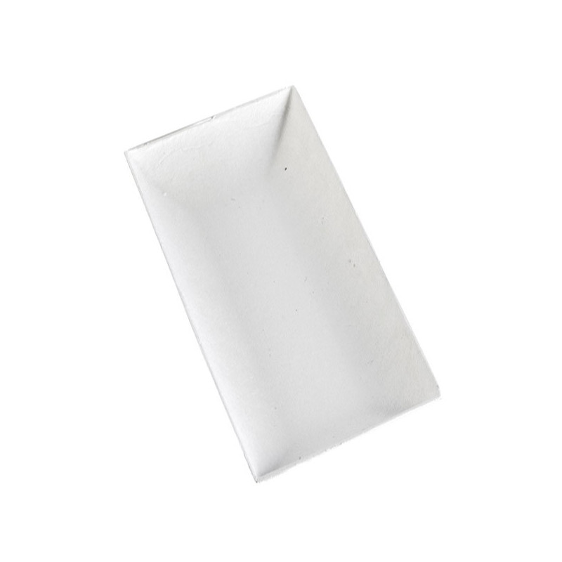 Assiette rectangulaire blanche en pulpe "BioNChic" 27 x 9 cm - 100 unités