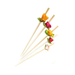 Pique bambou décor fleur couleurs assorties  12 cm - 100 unités