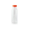Bouteille Plastique Pet Transparente Avec Bouchon Orange  - 330 ml - 6.1 cm x 16.1 cm - 240 unités