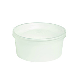 Saladier Rond En Carton Blanc "Buckaty"  - 750 ml - 14.5 cm x 12.5 cm x 6.8 cm - 50 unités