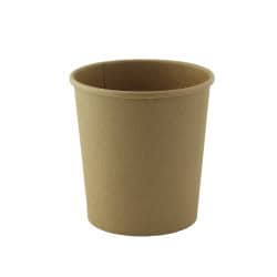 Pot Carton Kraft Brun Chaud Et Froid - 490 ml - 9.7 cm x 7.5 cm x 10.2 cm - 25 unités