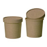 Pot Carton Kraft Brun Chaud Et Froid - 490 ml - 9.7 cm x 7.5 cm x 10.2 cm - 25 unités