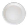 Assiette ronde blanche en pulpe  - 24,2 cm x 24,2 cm x 2,3 cm - 25 unités