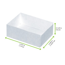 Boite pâtissière carton blanc sans couvercle  - 14 cm x 10 cm x 5 cm - 100 unités