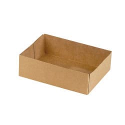 Boite Patissiere Kraft Sans Couvercle  - 14 cm x 10 cm x 5 cm - 150 unités