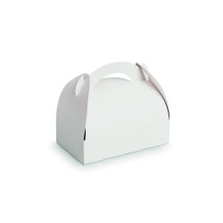 Boîte Pâtissière Carton Blanche Avec Anse - 20 cm x 20 cm x 17 cm - 50 unités