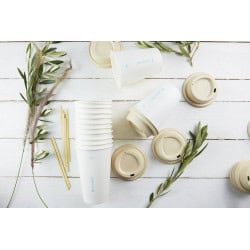 Gobelet Carton Blanc "Aircup"  - 230 ml - 8 cm x 5.6 cm x 9.1 cm - 50 unités