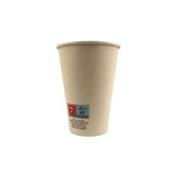 Gobelet en fibres de bambou avec laminage PE- 200 ml - 7 cm x 4,5 cm x 9,1 cm.