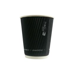 Gobelet rippley noir sans plastique- 8 cm x 5,6 cm x 9,2 cm - 25 unités