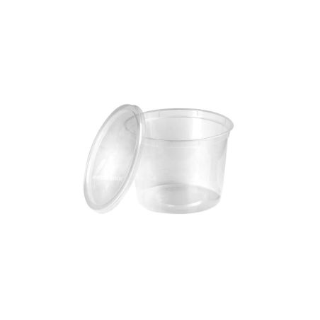 Barquette Ronde Pp Avec Couvercle - 650 ml - 12 cm x 9 cm x 8.7 cm - 25 unités