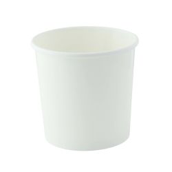 Pot à soupe carton blanc - 350 ml - 11,5 cm x 9,2 cm x 6,4 cm.