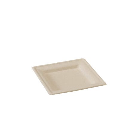 Assiette carrée brune en pulpe L160x160 mm, 25pcs Assiette carrée brune en pulpe L160x160 mm, 25pcs