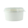 Combo saladier rond Blanc Buckaty a/c couvercle PET  750ml Ø150mm H60 mm, 50pcs