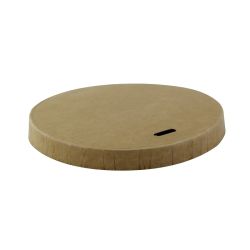 Couvercle plat brun en carton kraft sans matière plastique, Waterbased Ø74mm H12 mm, 50pcs